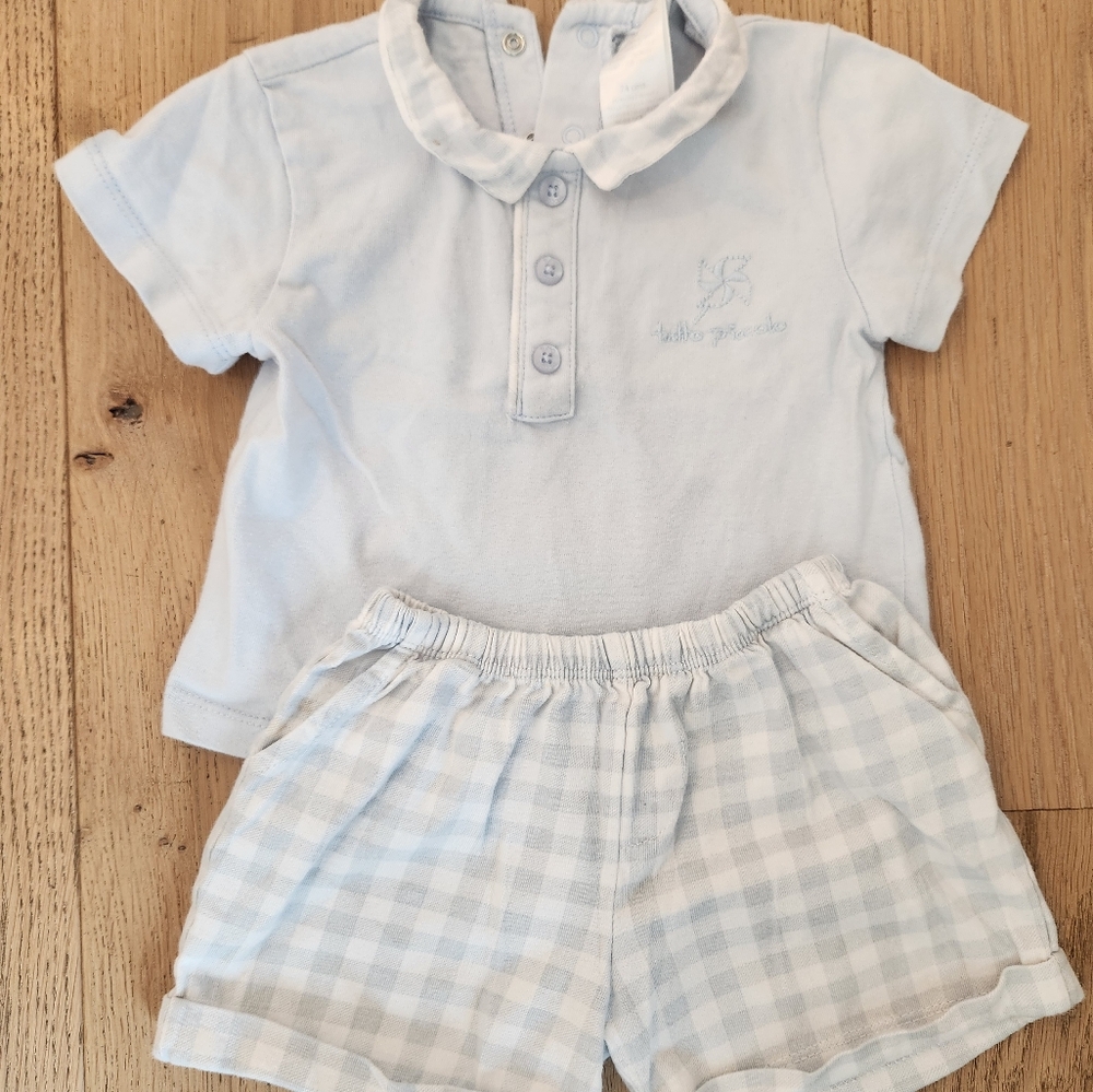 Baby Blue Checkered Outfit